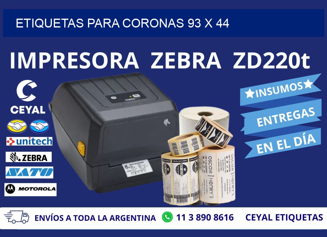 ETIQUETAS PARA CORONAS 93 x 44