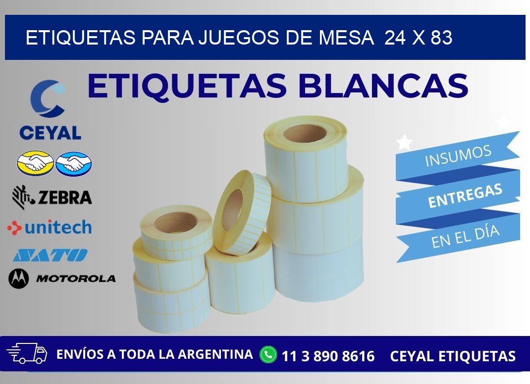 ETIQUETAS PARA JUEGOS DE MESA  24 x 83
