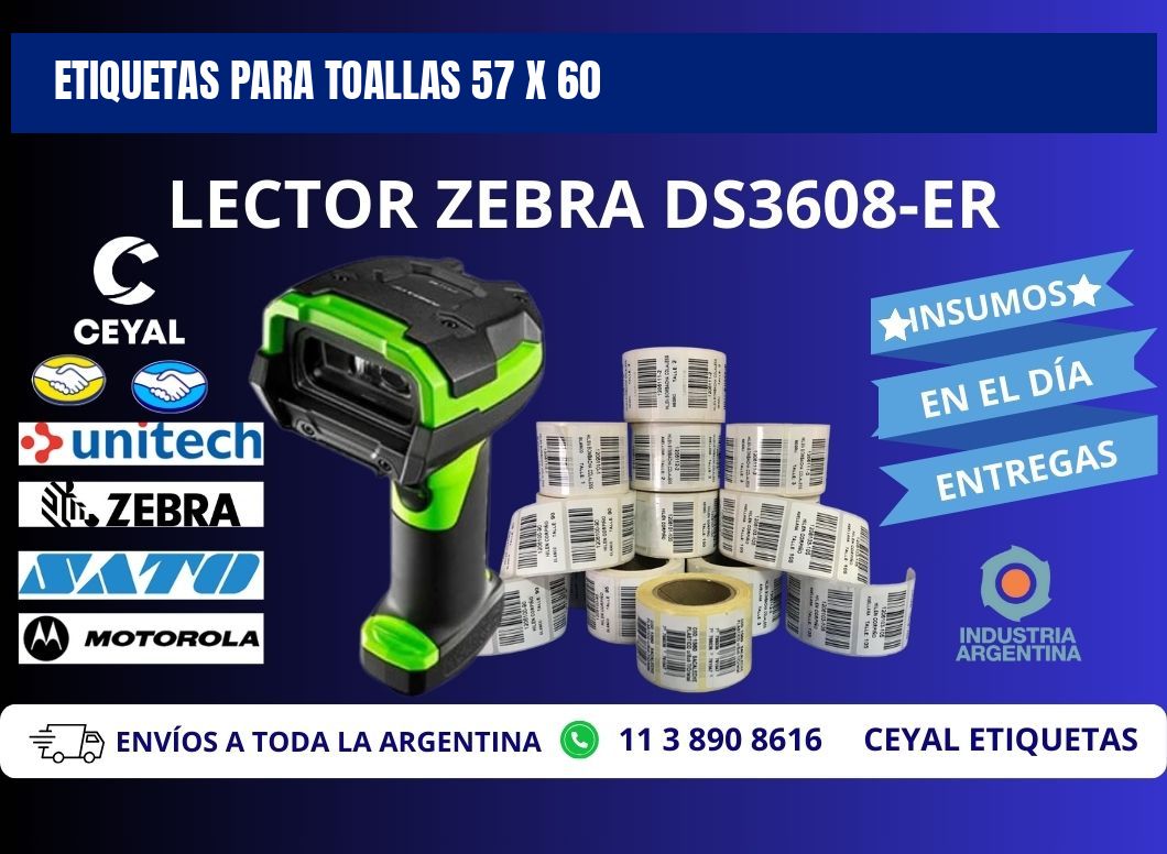 ETIQUETAS PARA TOALLAS 57 x 60
