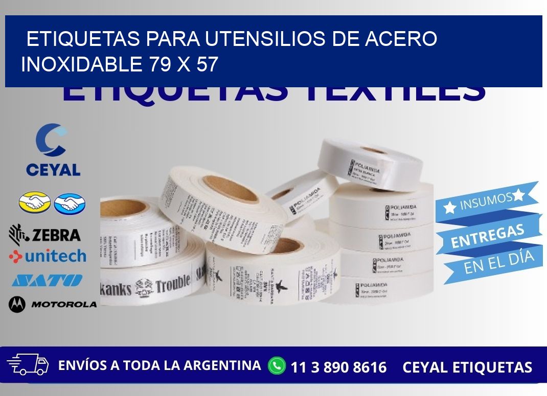 ETIQUETAS PARA UTENSILIOS DE ACERO INOXIDABLE 79 x 57