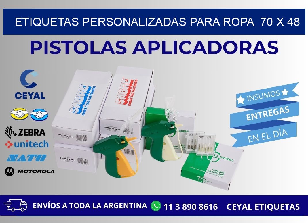 ETIQUETAS PERSONALIZADAS PARA ROPA  70 x 48