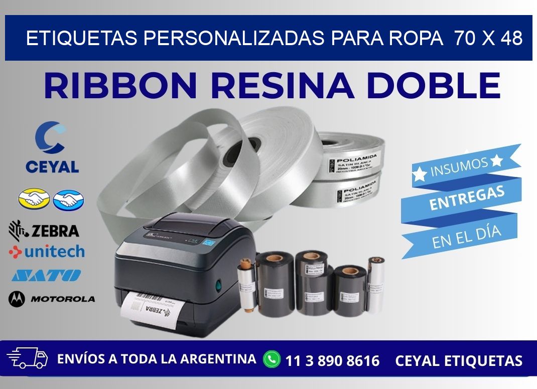 ETIQUETAS PERSONALIZADAS PARA ROPA  70 x 48