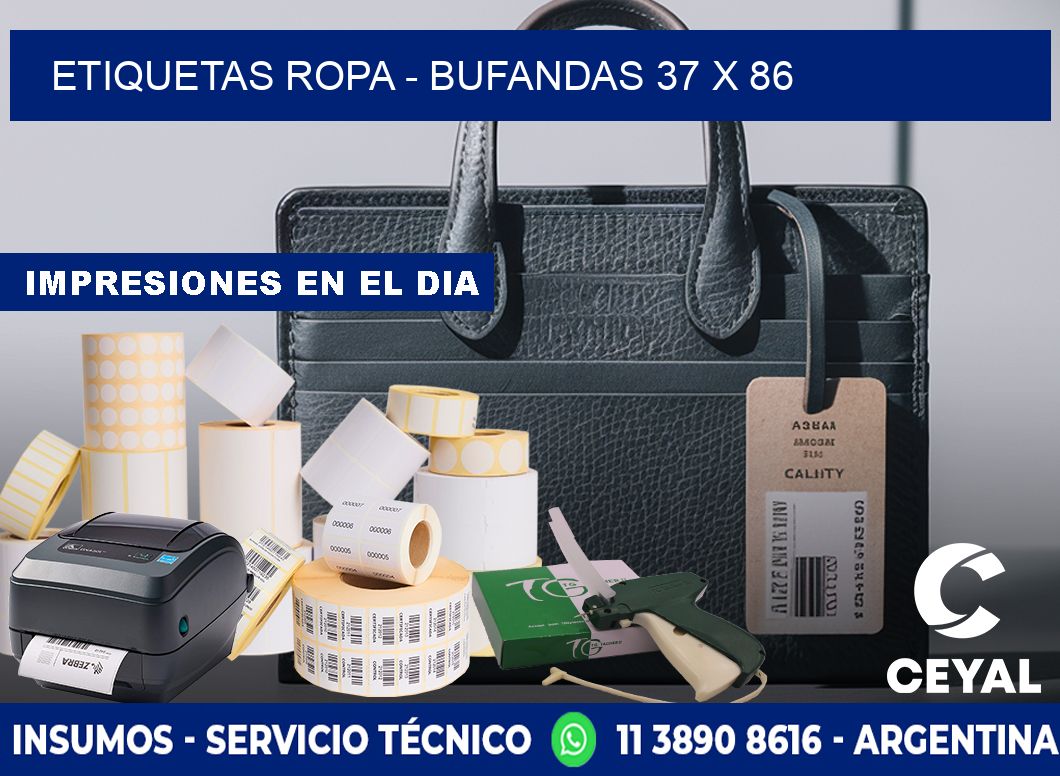 ETIQUETAS ROPA - BUFANDAS 37 x 86