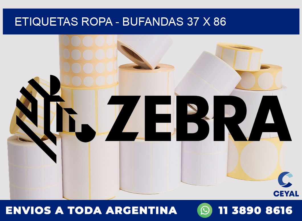 ETIQUETAS ROPA - BUFANDAS 37 x 86