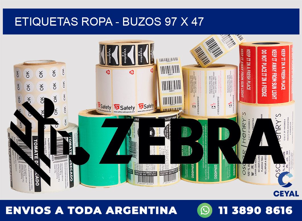 ETIQUETAS ROPA - BUZOS 97 x 47