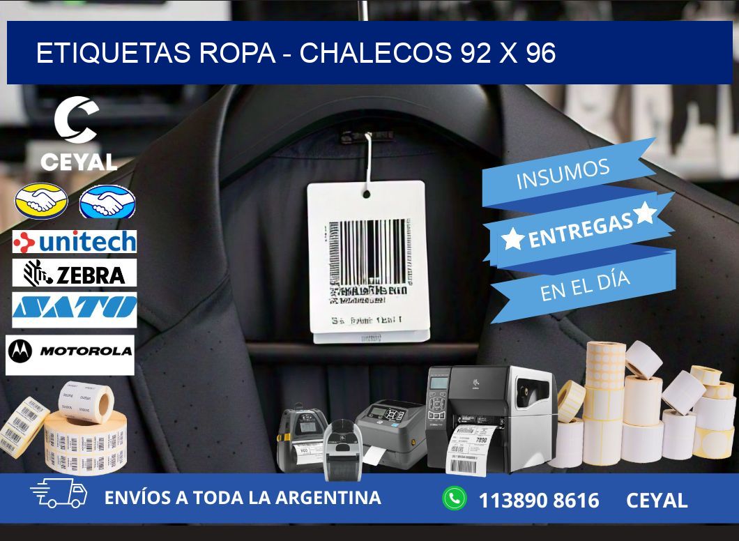 ETIQUETAS ROPA – CHALECOS 92 x 96