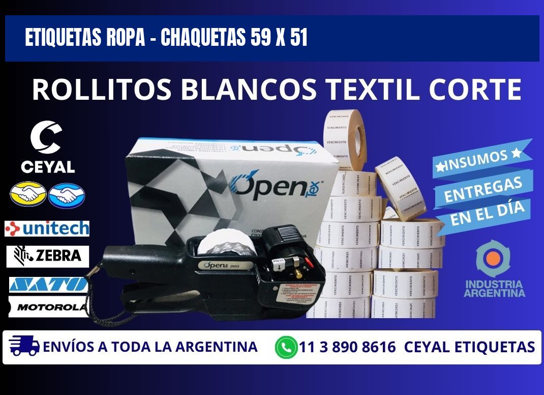 ETIQUETAS ROPA - CHAQUETAS 59 x 51