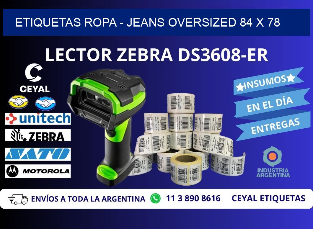 ETIQUETAS ROPA - JEANS OVERSIZED 84 x 78