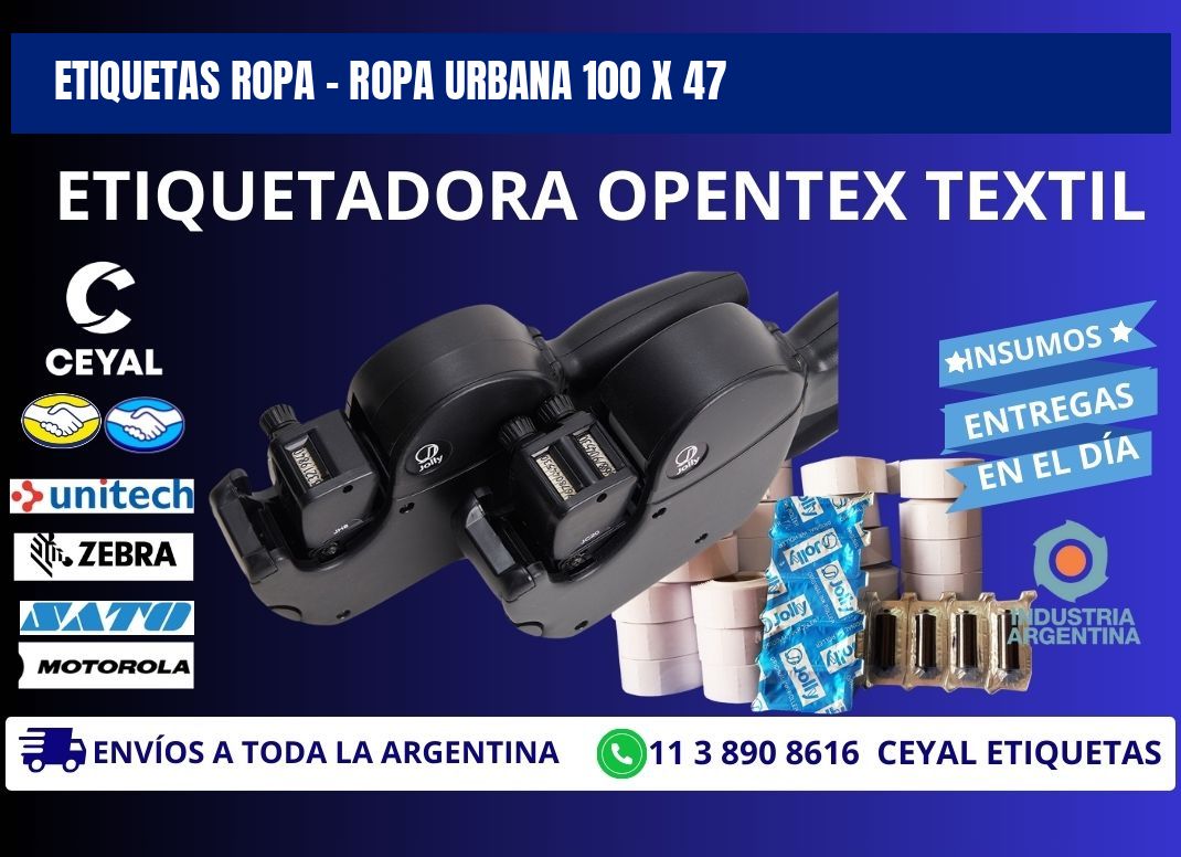 ETIQUETAS ROPA - ROPA URBANA 100 x 47