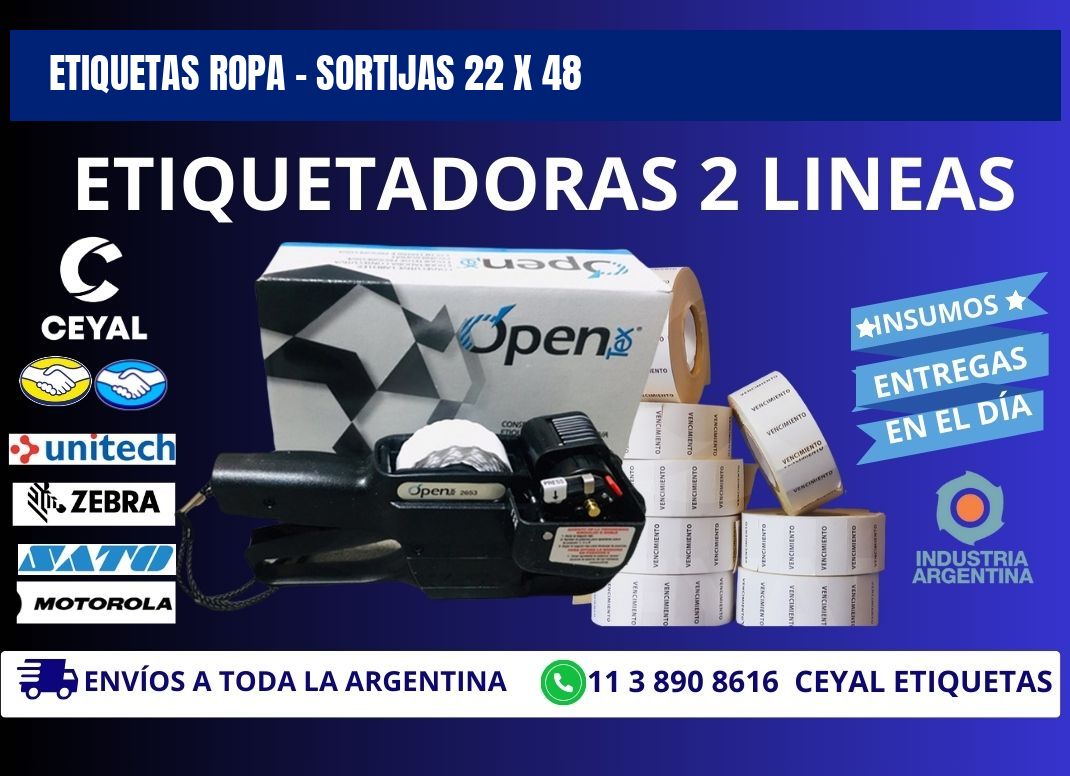 ETIQUETAS ROPA - SORTIJAS 22 x 48