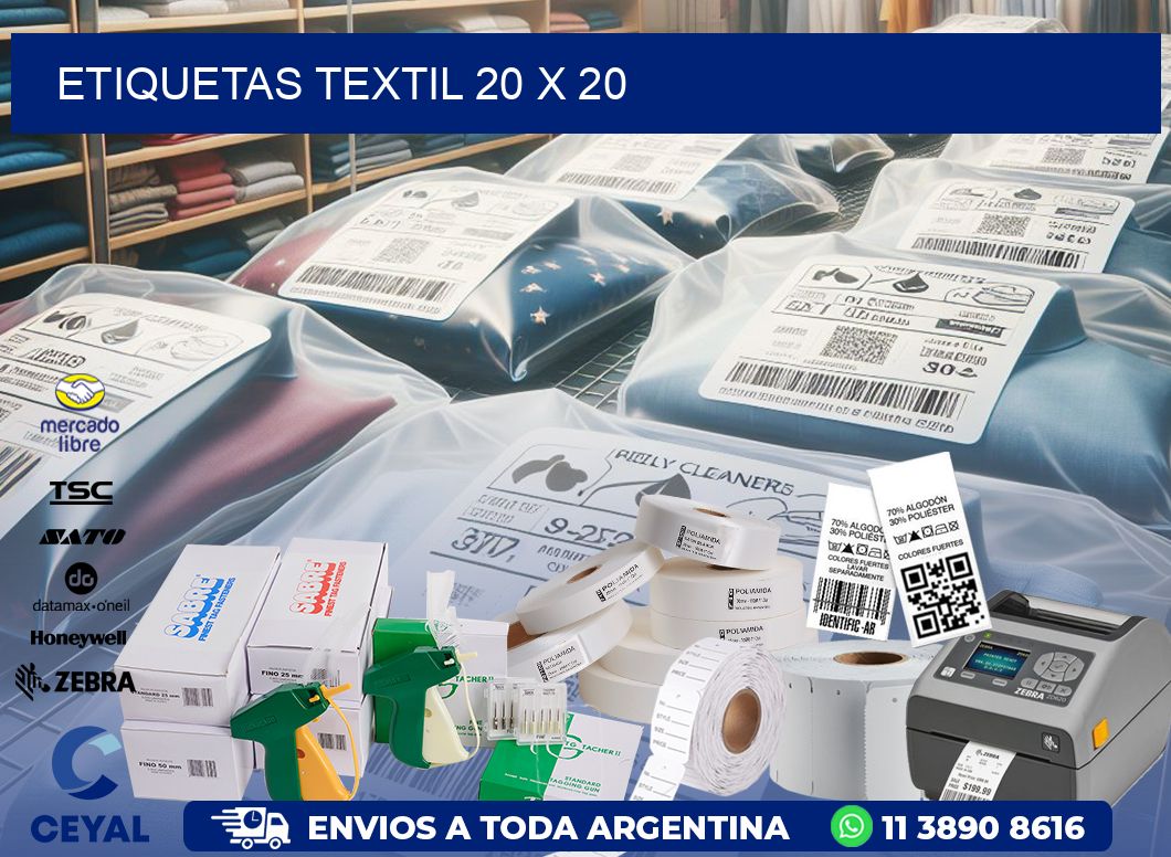 ETIQUETAS TEXTIL 20 x 20