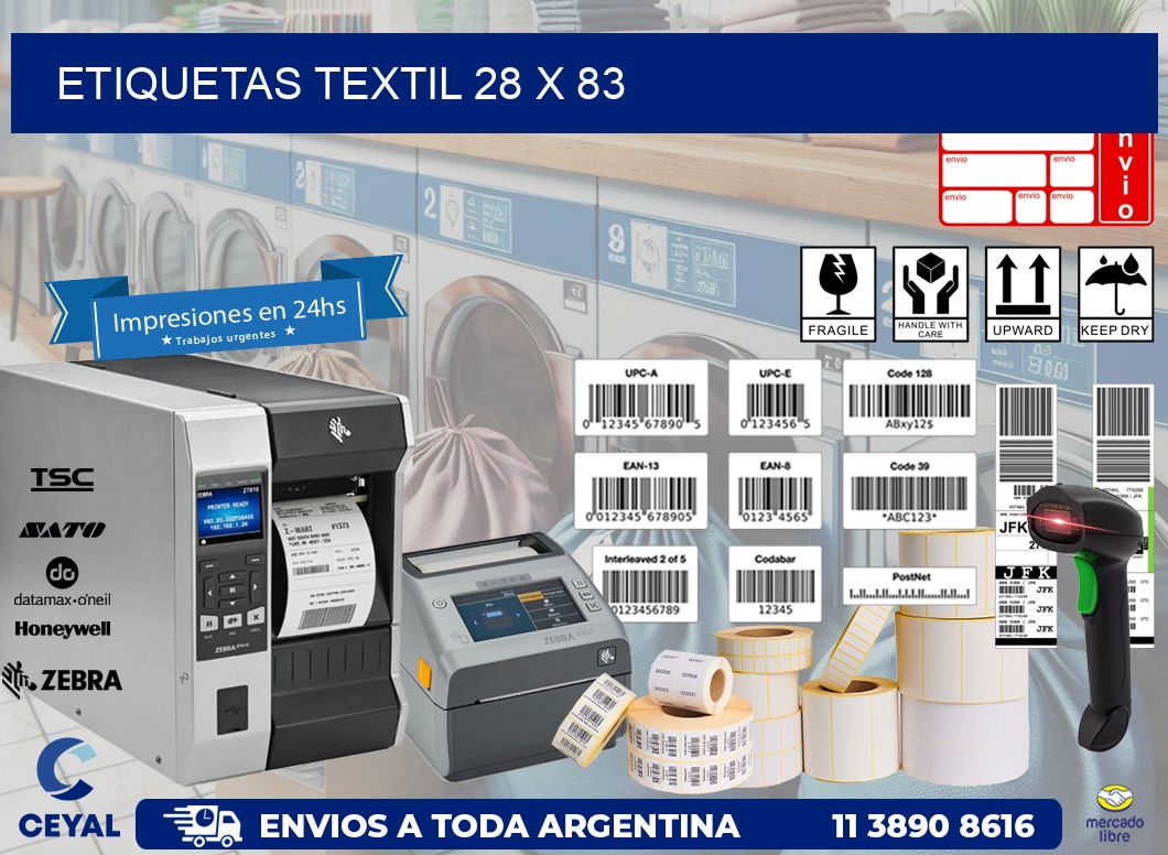 ETIQUETAS TEXTIL 28 x 83