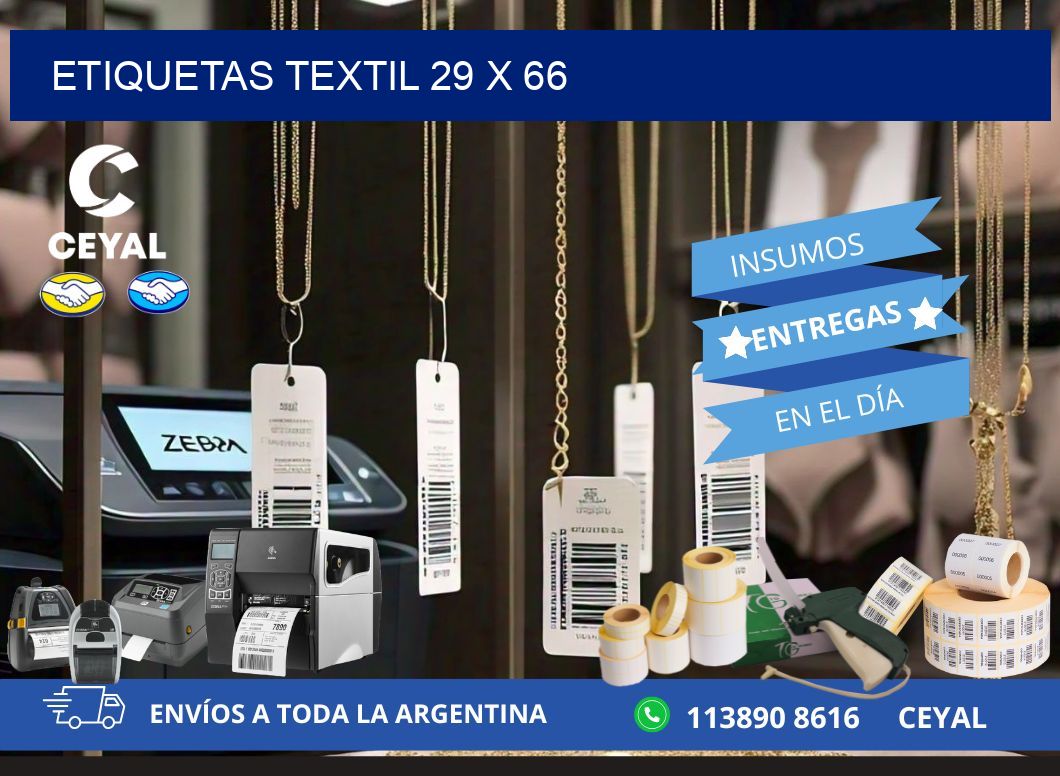 ETIQUETAS TEXTIL 29 x 66