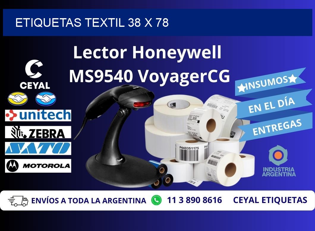 ETIQUETAS TEXTIL 38 x 78