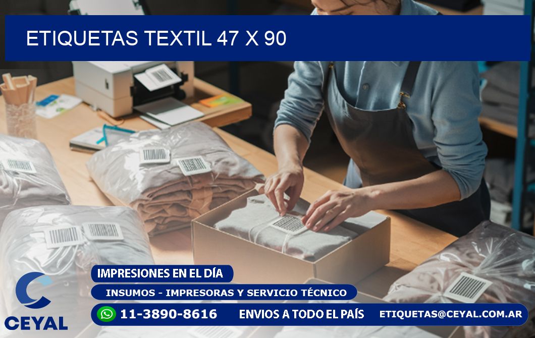 ETIQUETAS TEXTIL 47 x 90