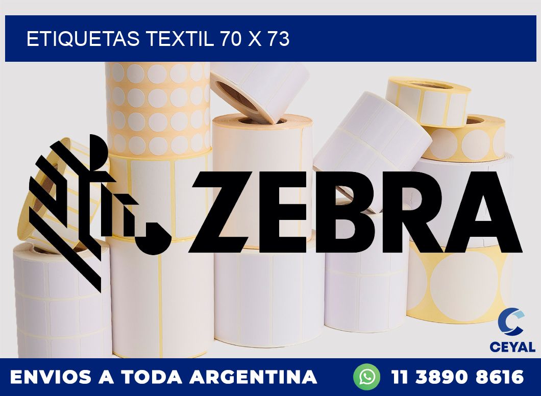 ETIQUETAS TEXTIL 70 x 73