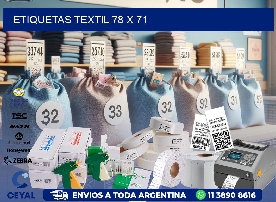 ETIQUETAS TEXTIL 78 x 71