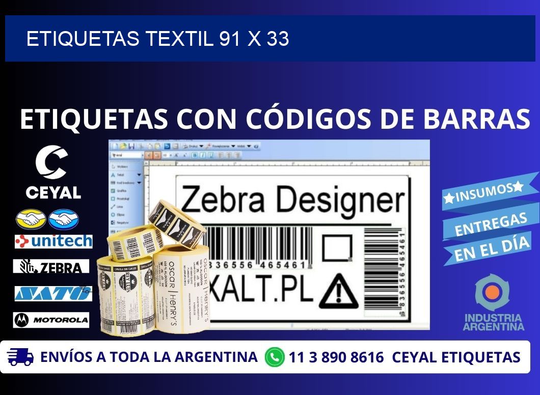 ETIQUETAS TEXTIL 91 x 33