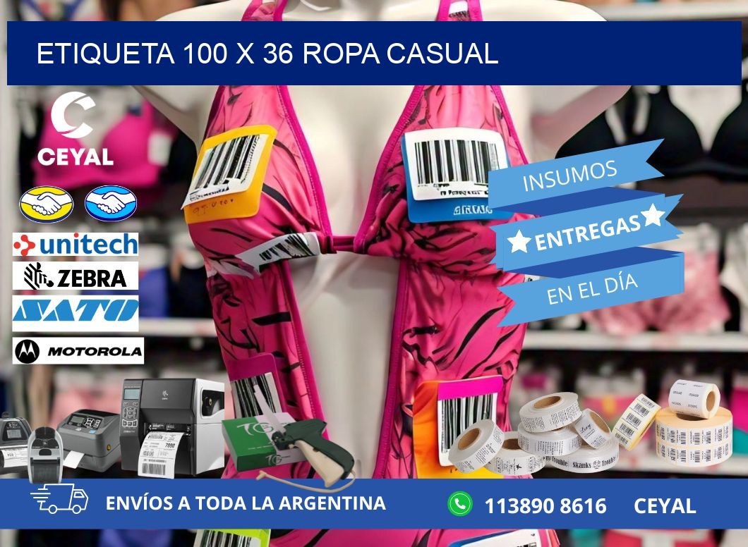 Etiqueta 100 x 36 ropa casual