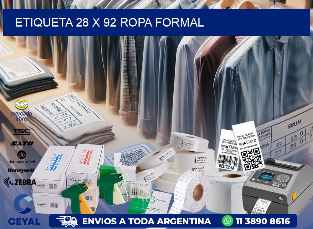 Etiqueta 28 x 92 ropa formal