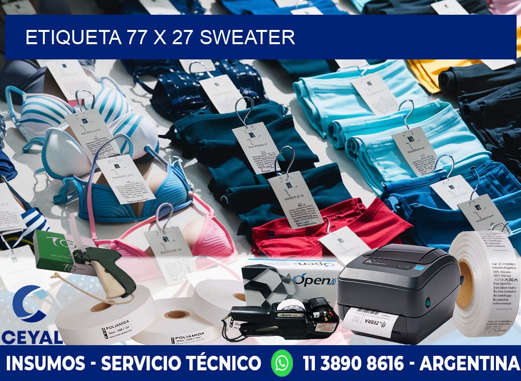Etiqueta 77 x 27 sweater