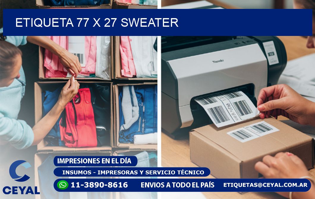 Etiqueta 77 x 27 sweater