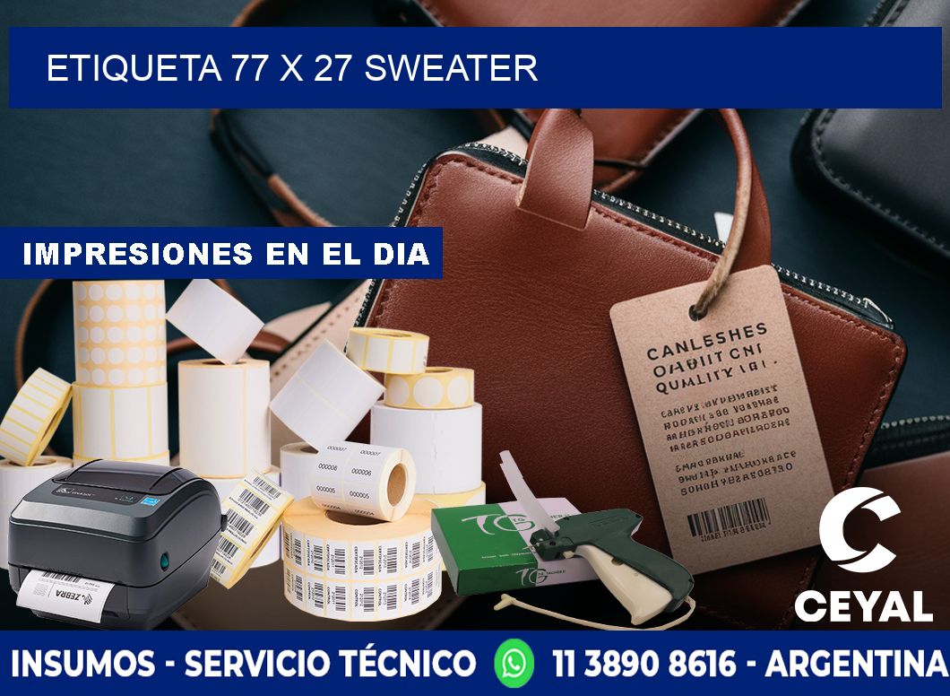 Etiqueta 77 x 27 sweater