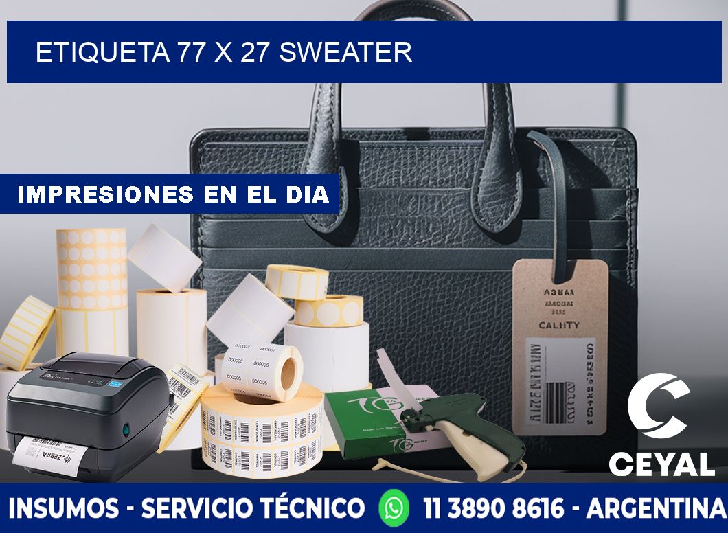 Etiqueta 77 x 27 sweater