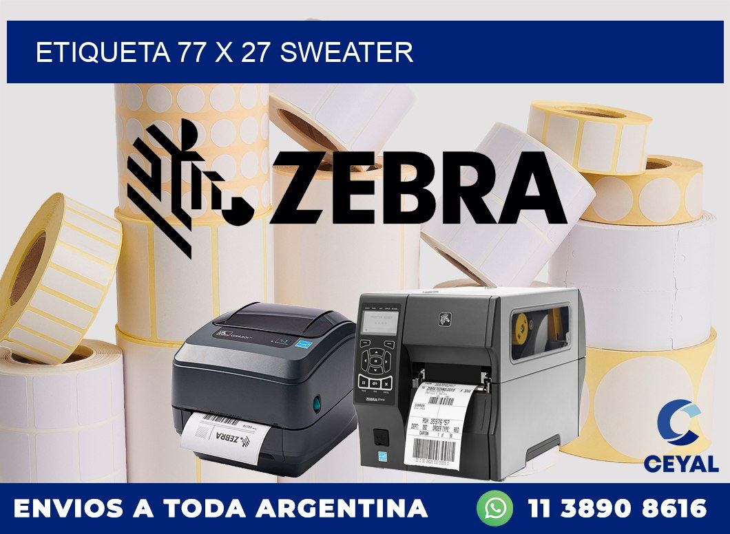 Etiqueta 77 x 27 sweater
