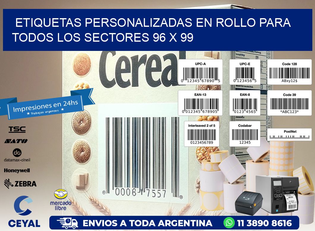 Etiquetas Personalizadas en Rollo para Todos los Sectores 96 x 99