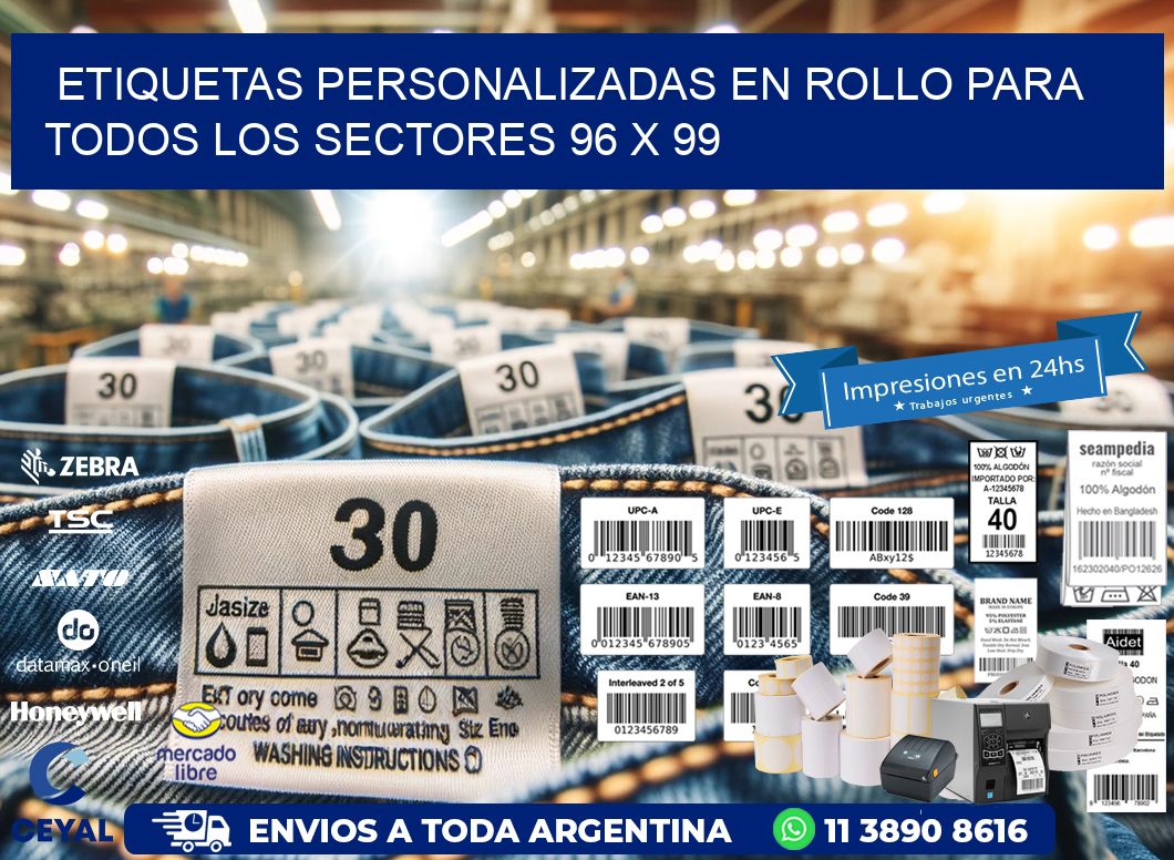 Etiquetas Personalizadas en Rollo para Todos los Sectores 96 x 99