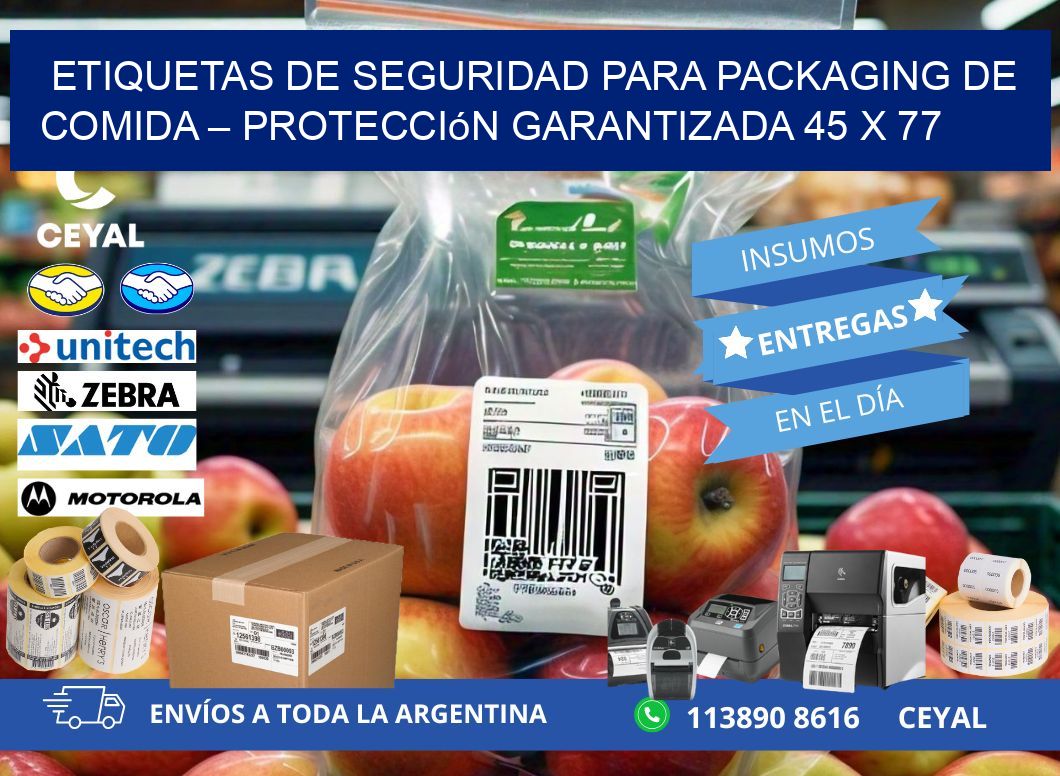 Etiquetas de seguridad para packaging de comida – Protección garantizada 45 x 77