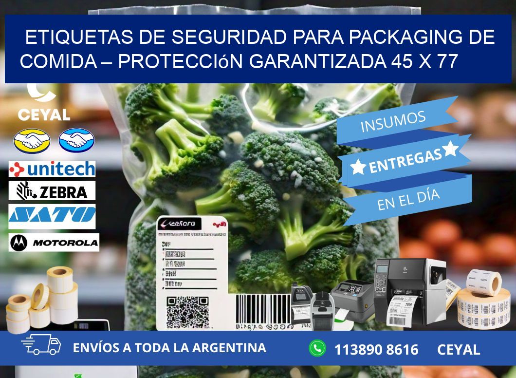 Etiquetas de seguridad para packaging de comida – Protección garantizada 45 x 77