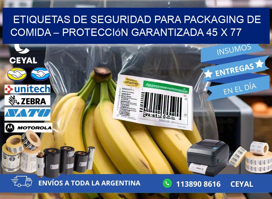 Etiquetas de seguridad para packaging de comida – Protección garantizada 45 x 77