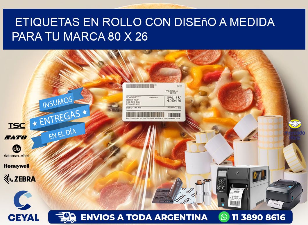 Etiquetas en Rollo con Diseño a Medida para tu Marca 80 x 26