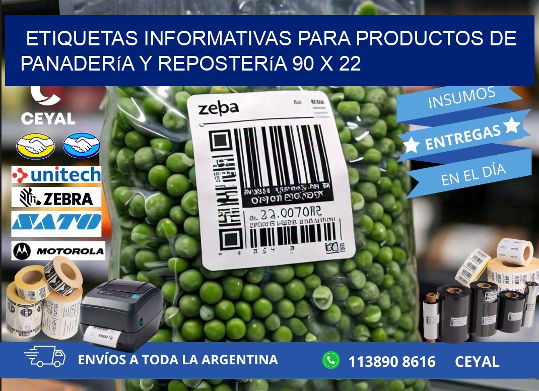 Etiquetas informativas para productos de panadería y repostería 90 x 22