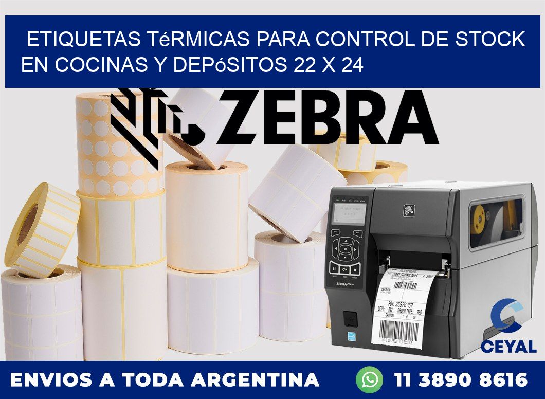 Etiquetas térmicas para control de stock en cocinas y depósitos 22 x 24