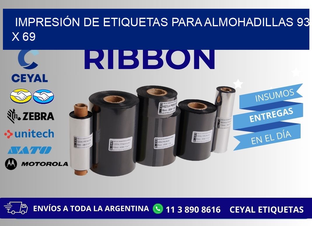 IMPRESIÓN DE ETIQUETAS PARA ALMOHADILLAS 93 x 69