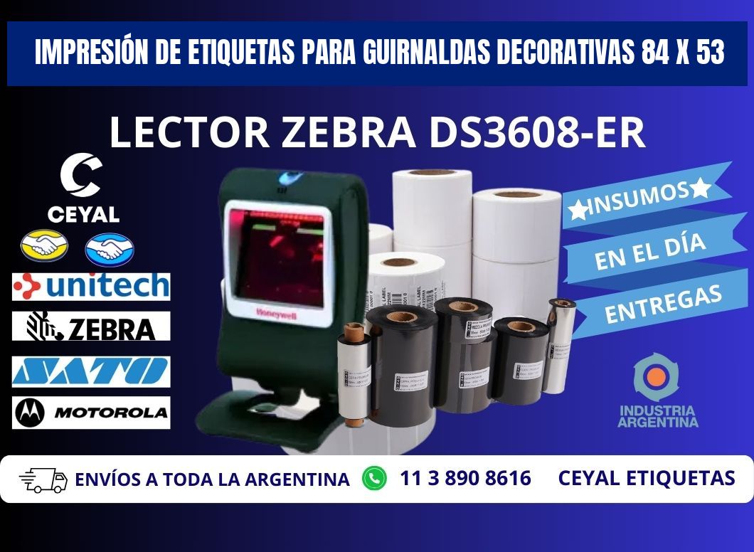IMPRESIÓN DE ETIQUETAS PARA GUIRNALDAS DECORATIVAS 84 x 53
