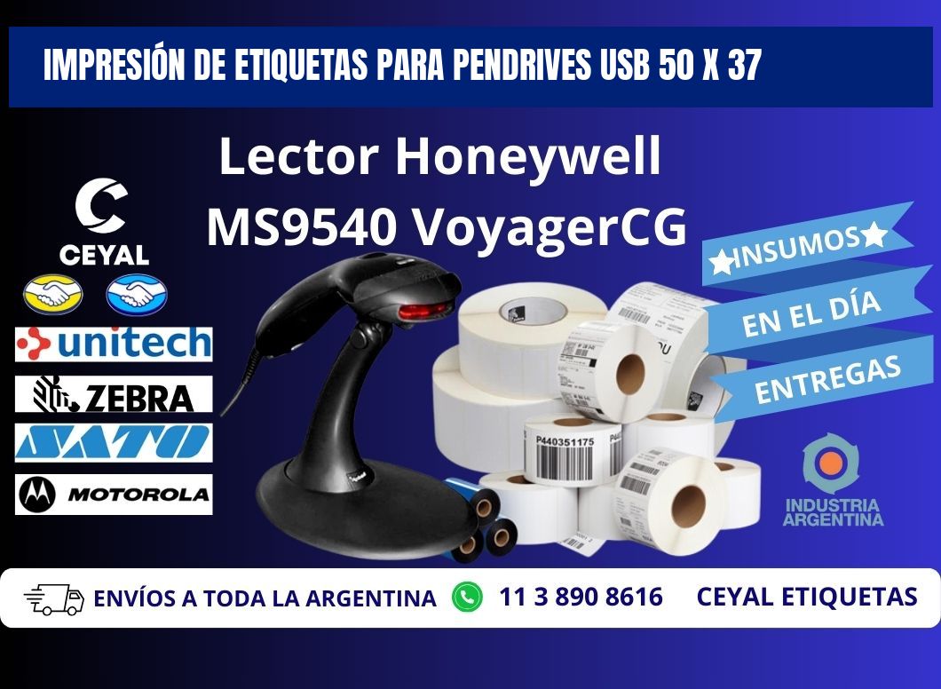 IMPRESIÓN DE ETIQUETAS PARA PENDRIVES USB 50 x 37