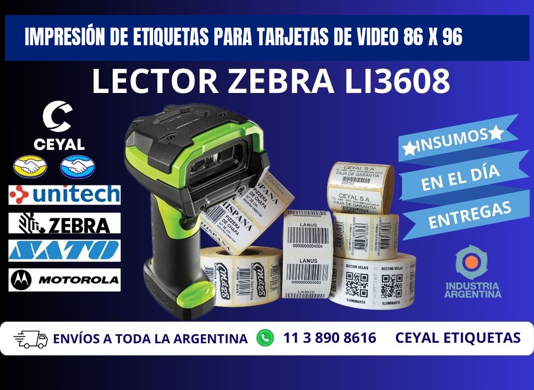 IMPRESIÓN DE ETIQUETAS PARA TARJETAS DE VIDEO 86 x 96