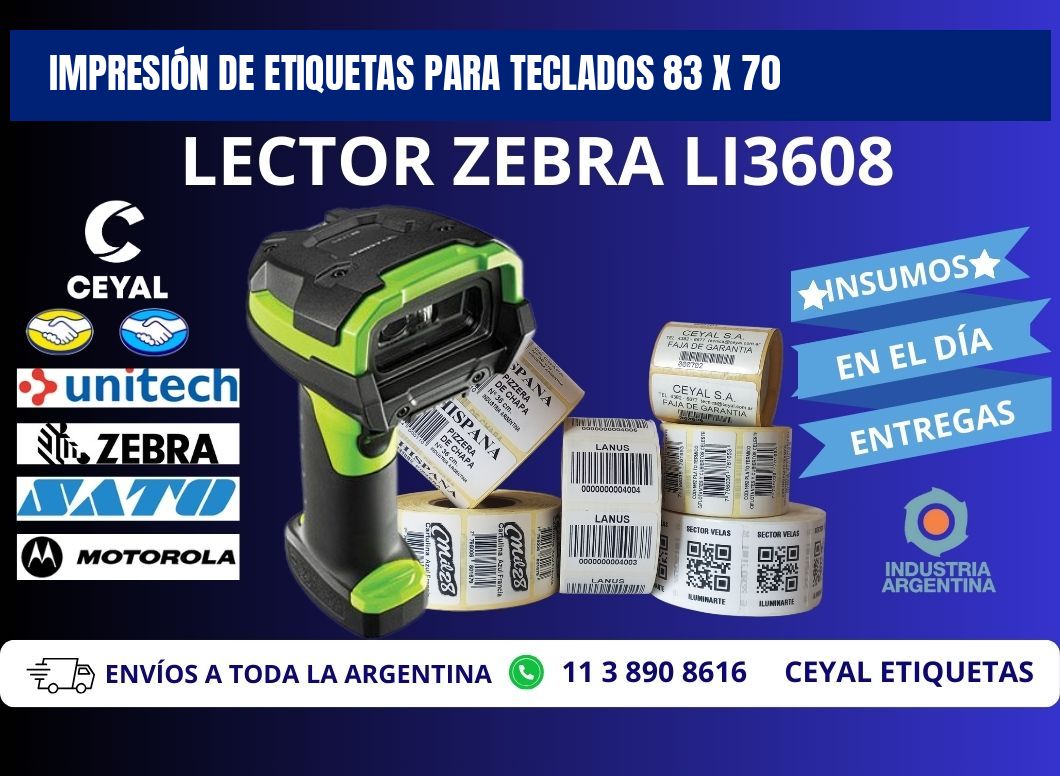 IMPRESIÓN DE ETIQUETAS PARA TECLADOS 83 x 70