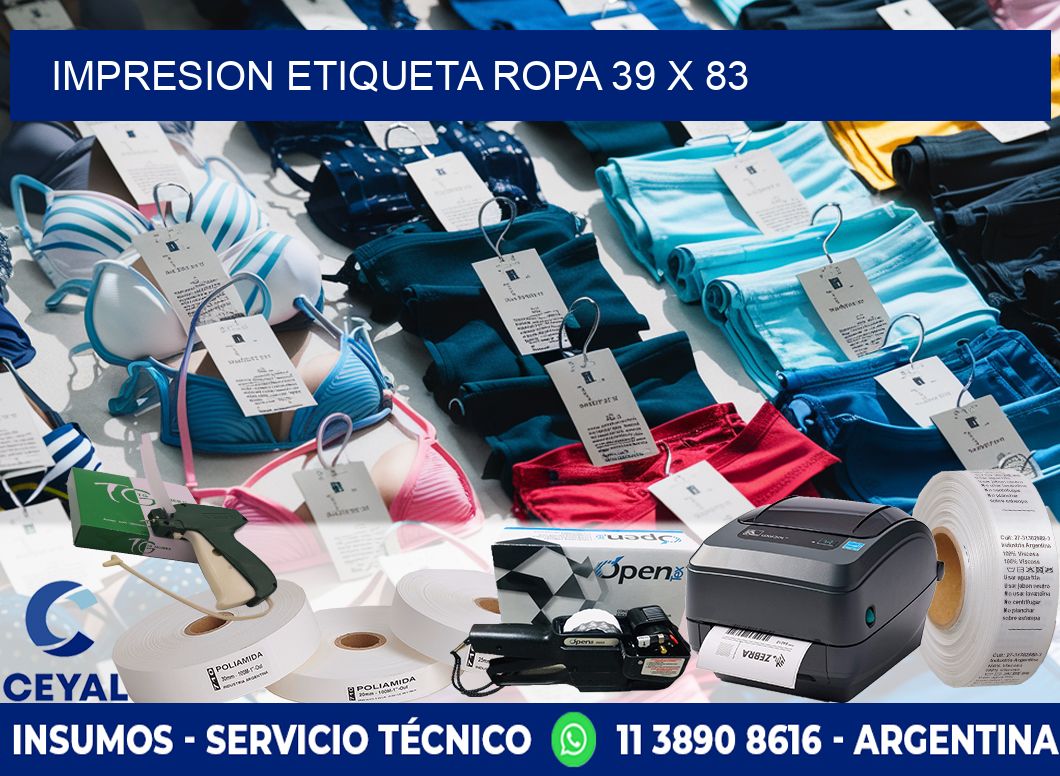 IMPRESION ETIQUETA ROPA 39 x 83