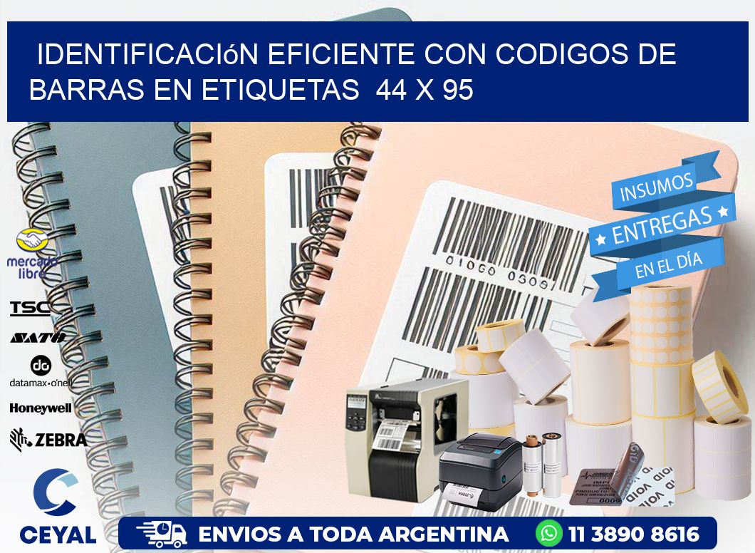 Identificación Eficiente con Codigos de Barras en Etiquetas  44 x 95