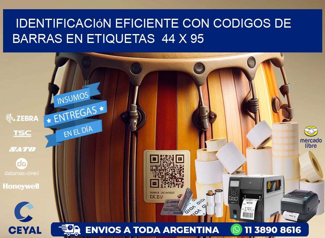 Identificación Eficiente con Codigos de Barras en Etiquetas  44 x 95