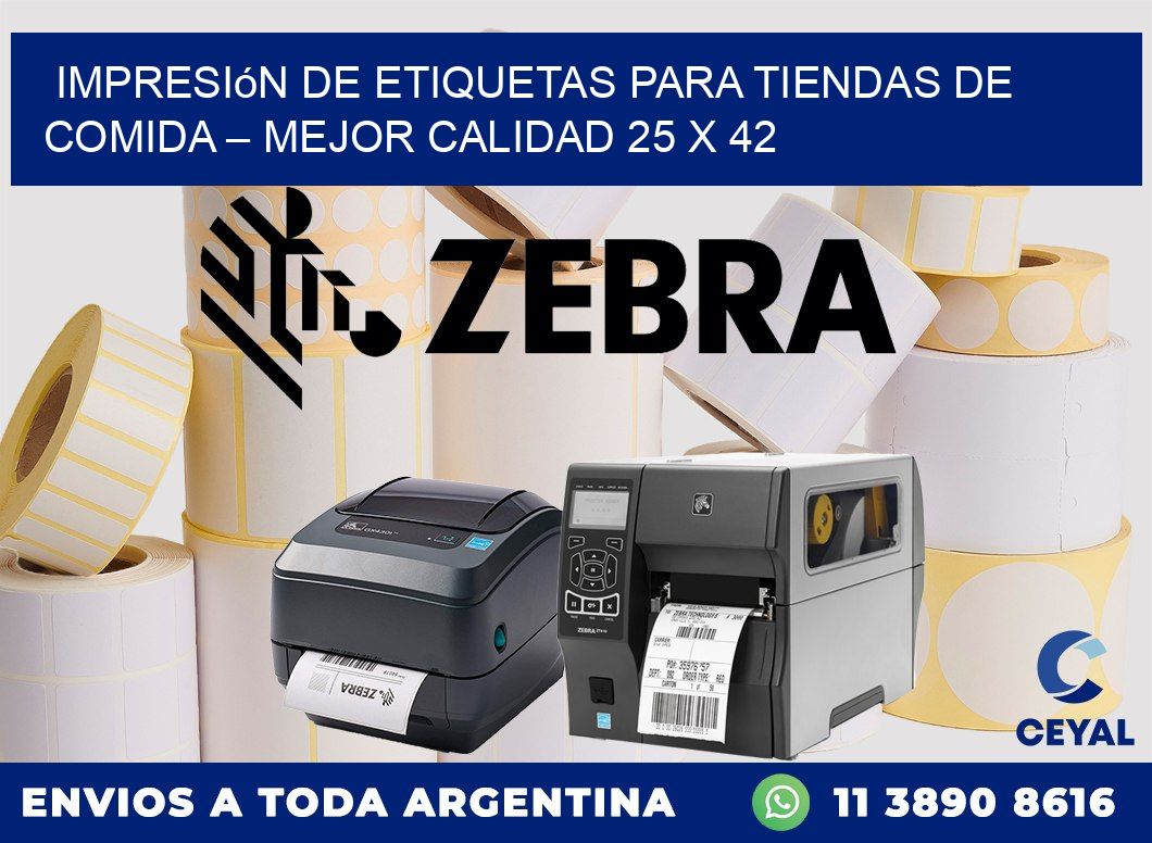 Impresión de etiquetas para tiendas de comida – Mejor calidad 25 x 42