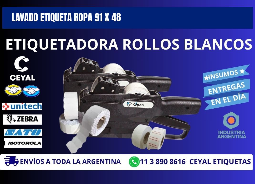 LAVADO ETIQUETA ROPA 91 x 48