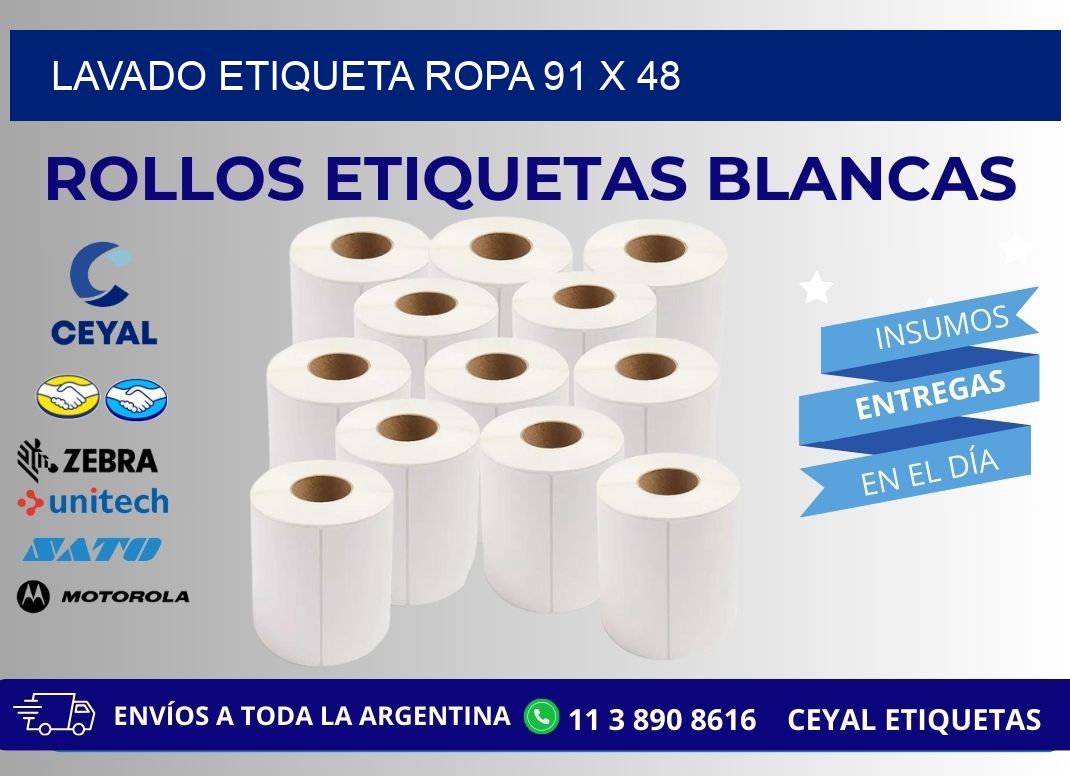 LAVADO ETIQUETA ROPA 91 x 48