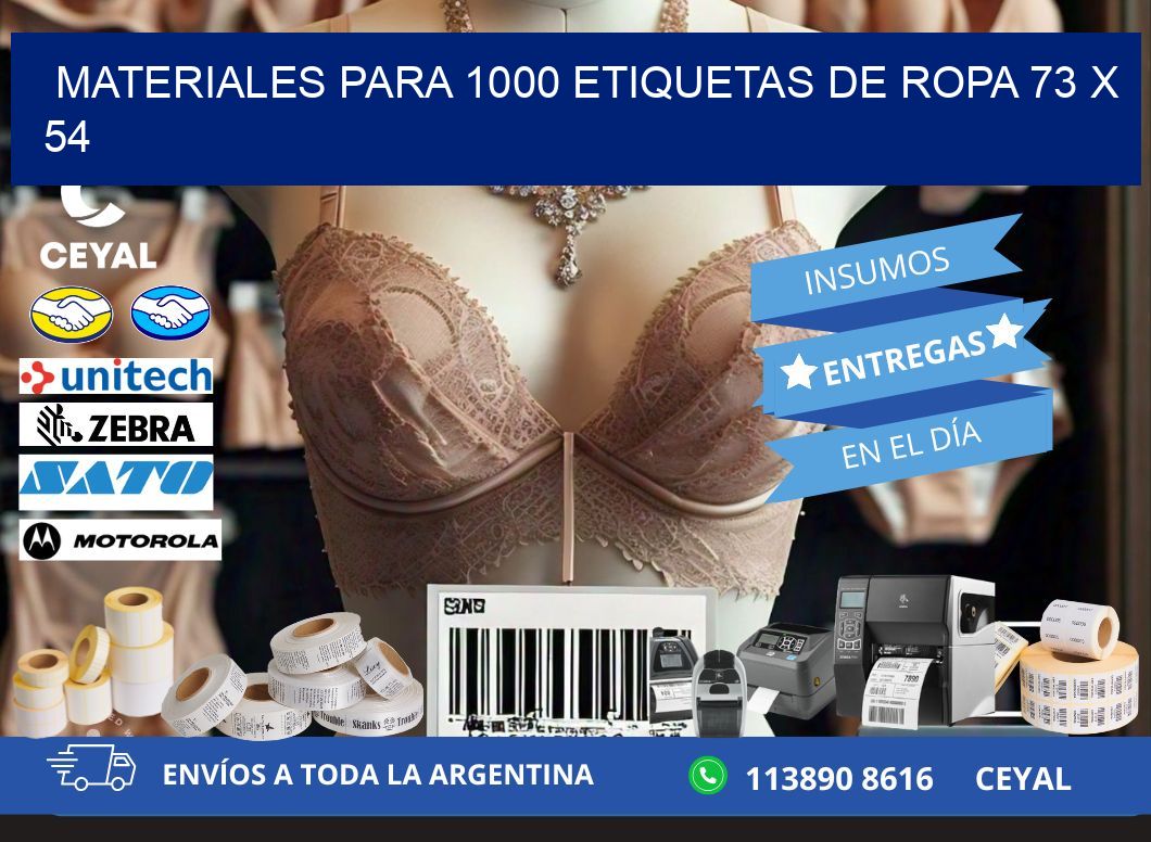 MATERIALES PARA 1000 ETIQUETAS DE ROPA 73 x 54