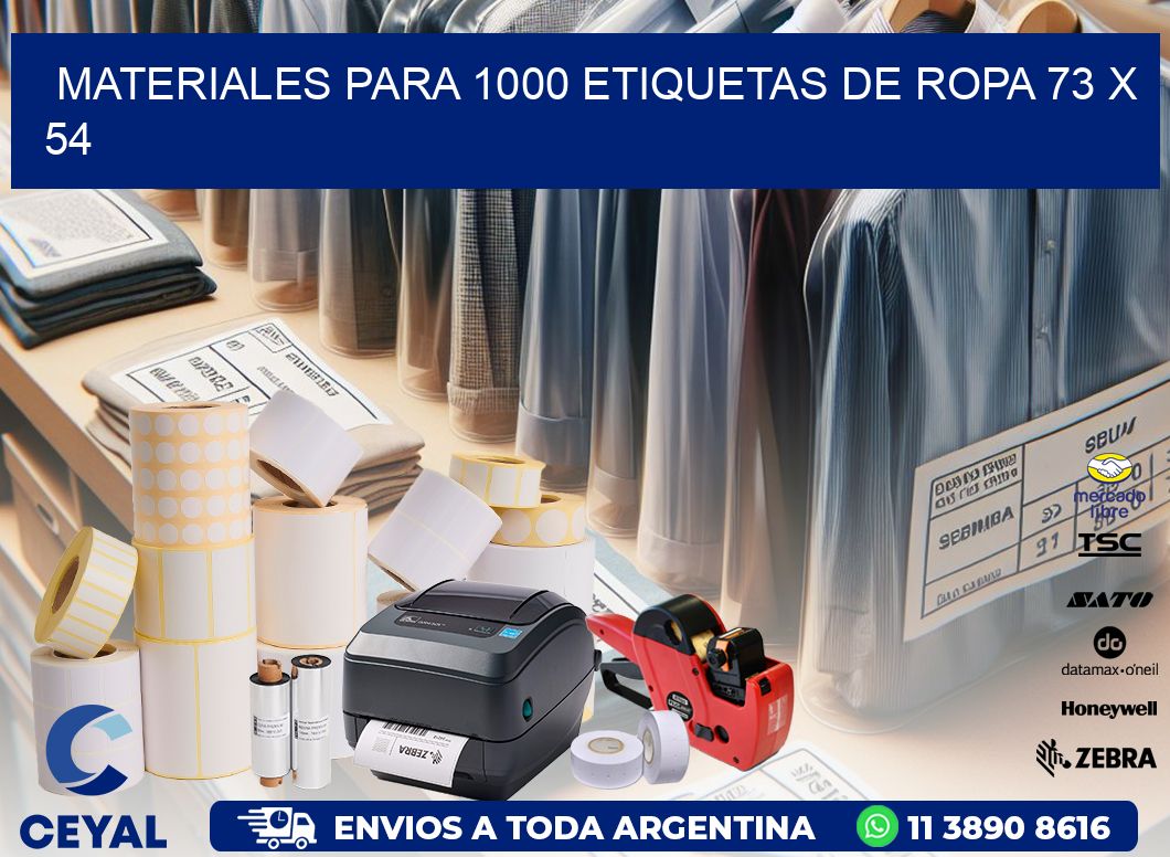 MATERIALES PARA 1000 ETIQUETAS DE ROPA 73 x 54